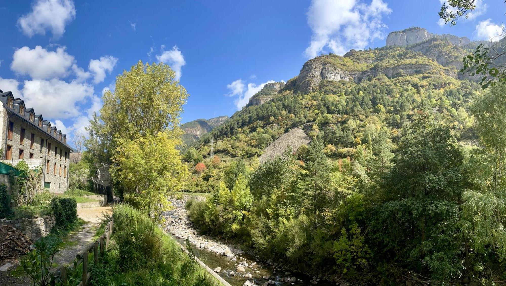 Calmfranc Atico Abuhardillado Con Vistas Al Rio Y La Montana Avistamiento De Ciervos En Canfranc Pueblo Exterior photo
